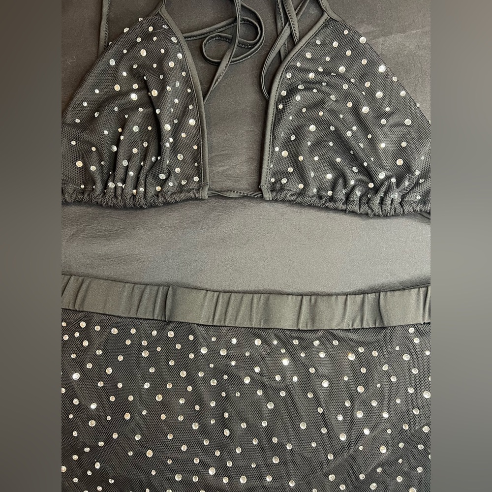 Black Rhinestone 2-piece Bikini
